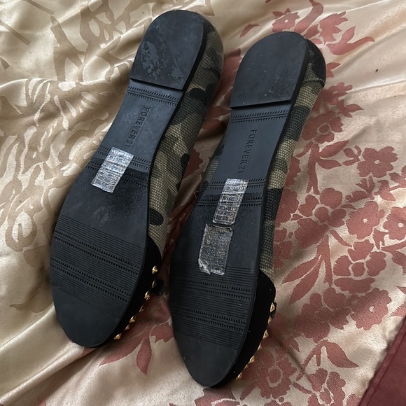 Forever 21 Camo Flats with Studs - Picture 2 of 4